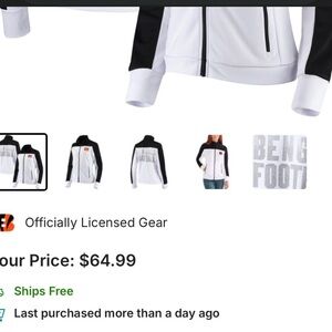 NFL Black and White womens Bomber Jacket